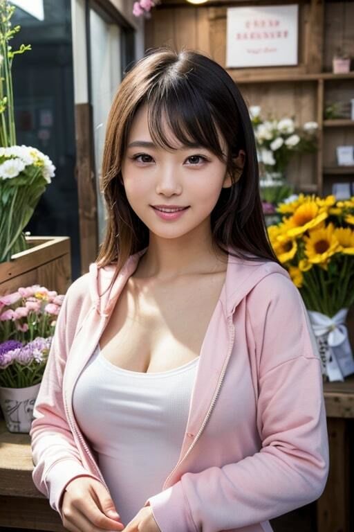 AI生成美女写真集 vol25 花屋美女 サンプル2ページ目