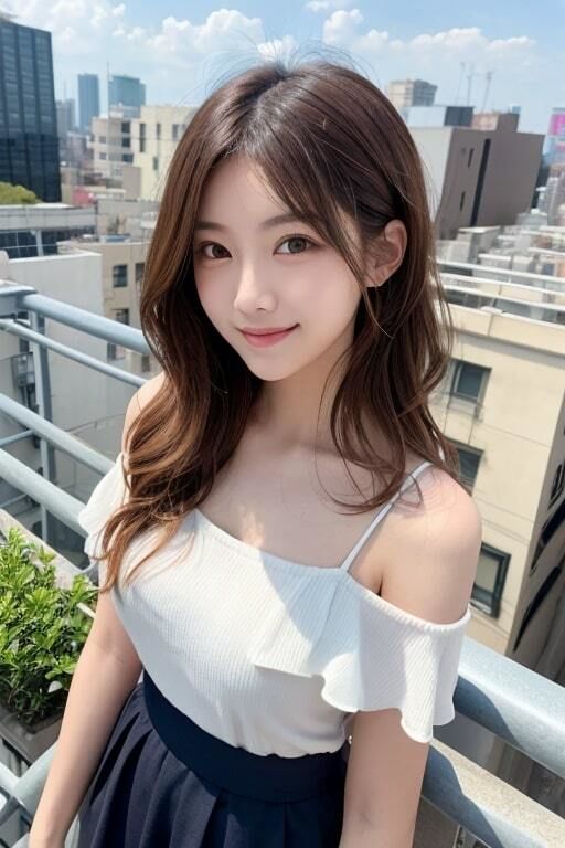 AI生成美女写真集 vol29 屋上美女 サンプル2ページ目