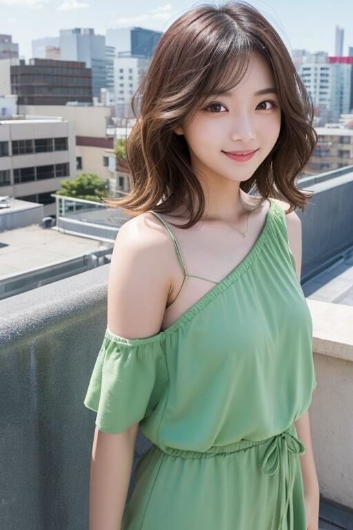 AI生成美女写真集 vol29 屋上美女 サンプル4ページ目