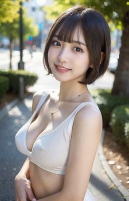 ショートカット美少女とノーブラ散歩 サンプル2ページ目