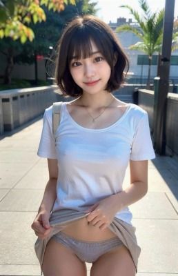 ショートカット美少女とノーブラ散歩 サンプル3ページ目