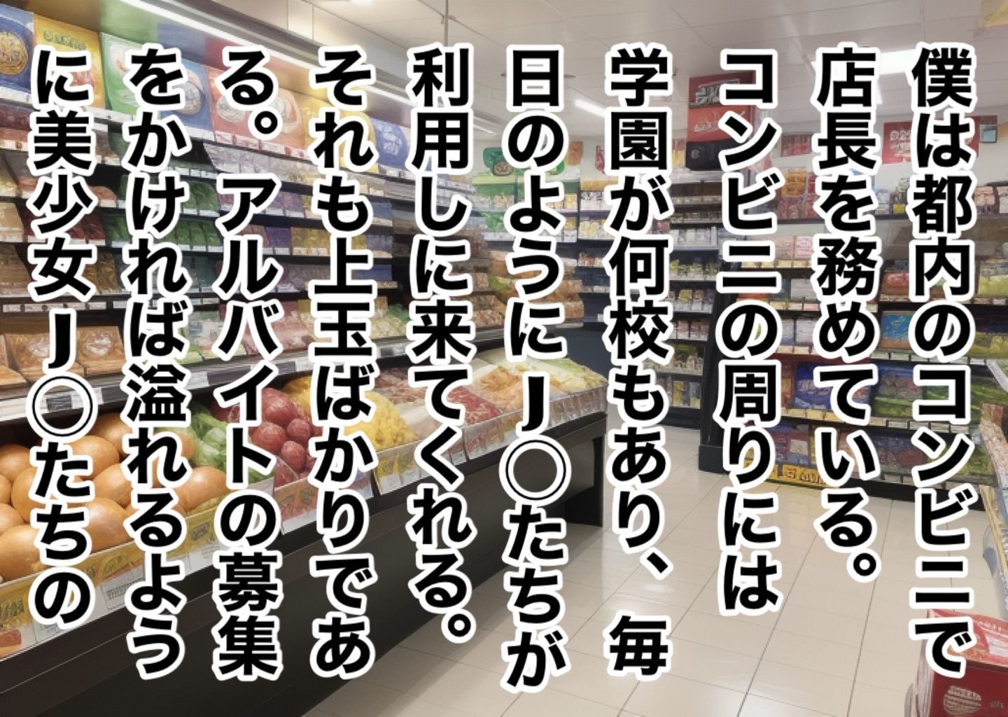 コンビニバイトで働く店長のいいなり女子◯生 サンプル1ページ目