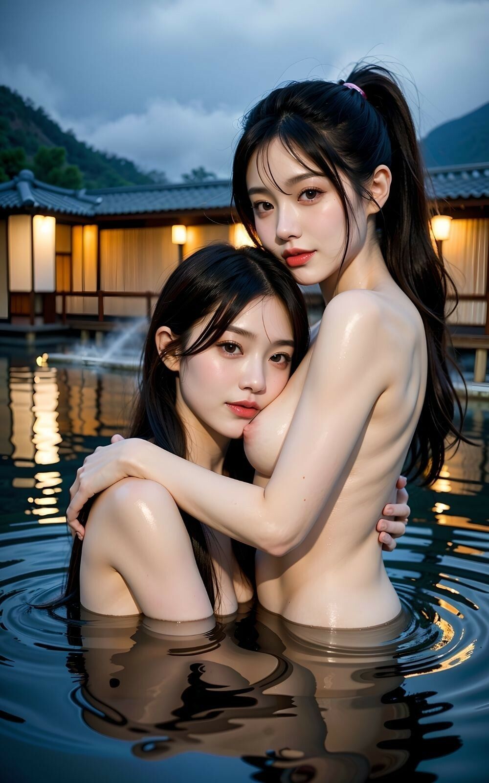 美女が温泉でイチャイチャ＜ソフト百合ヌード写真集＞ サンプル9ページ目