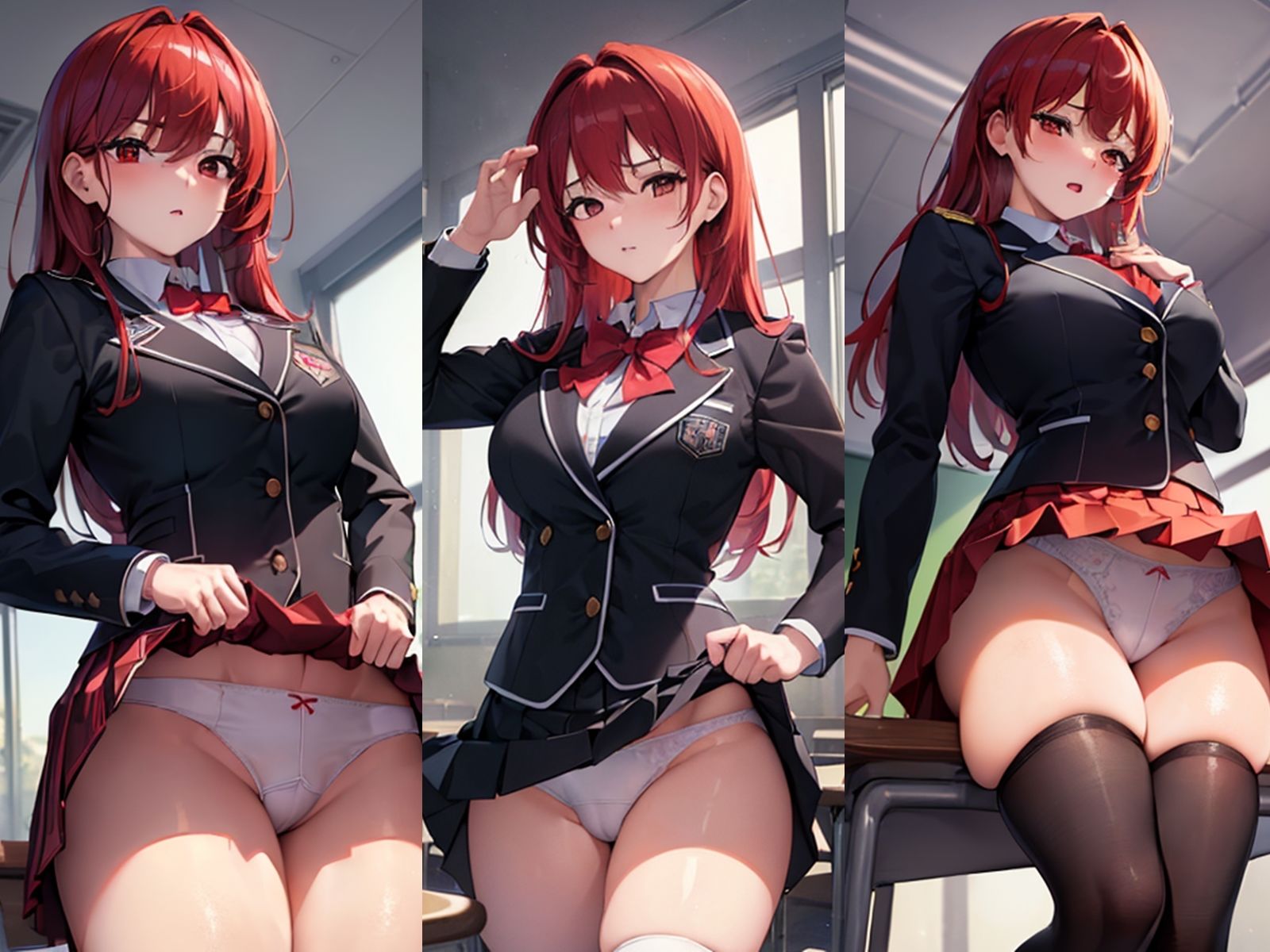 赤髪JKがパンツとノーパンおまんこと中出しアクメを見せてくれた サンプル1ページ目