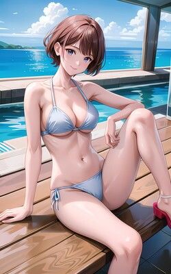 隣に住んでいる独り暮らしのお姉さん 水着編 vol001 サンプル1ページ目