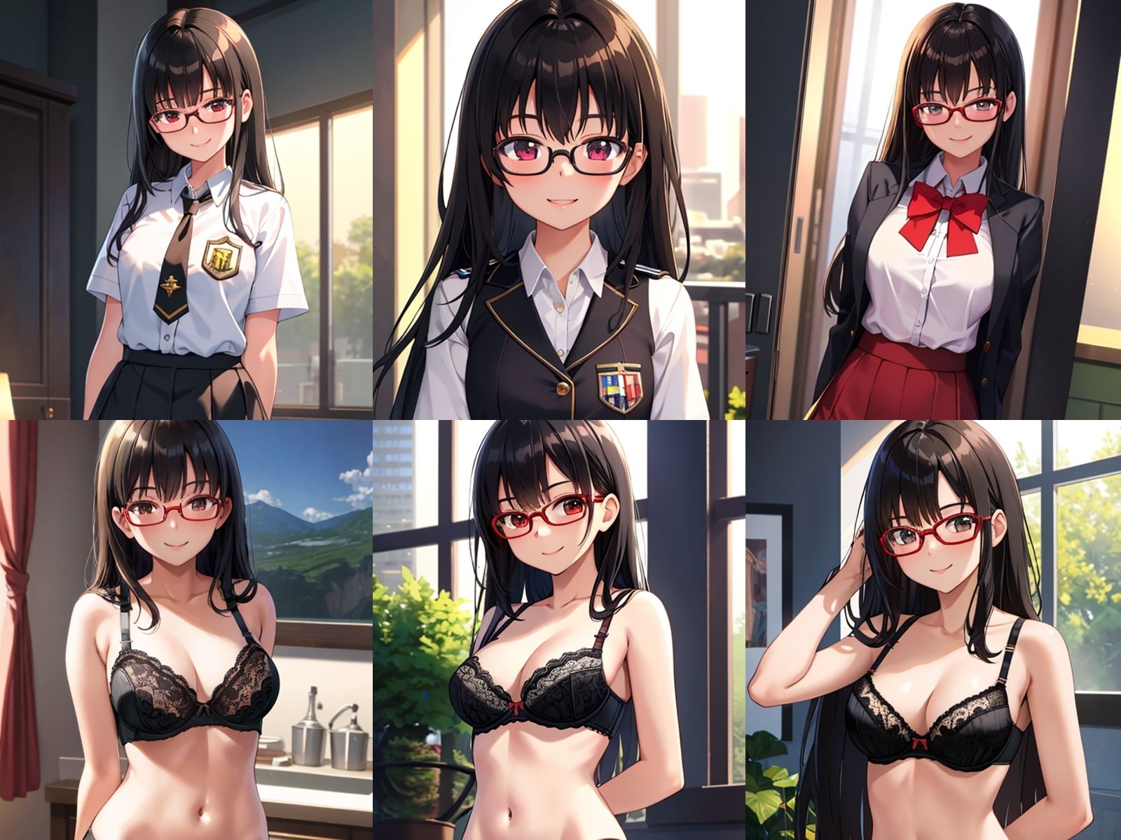 黒髪メガネっ娘JKが中出しセックスで孕みボテ腹になるまで サンプル1ページ目