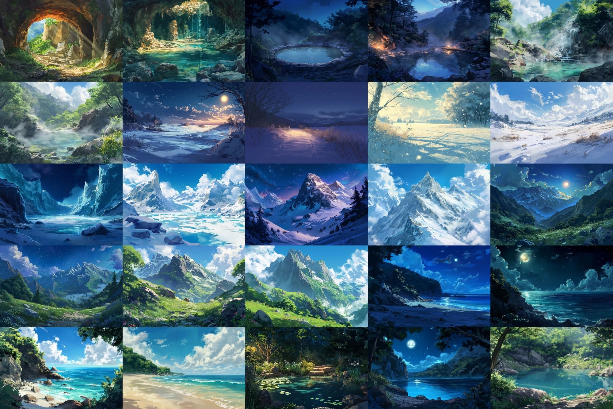 【絵画的な自然系の背景】著作権フリーの高解像度画像（100枚） サンプル2ページ目