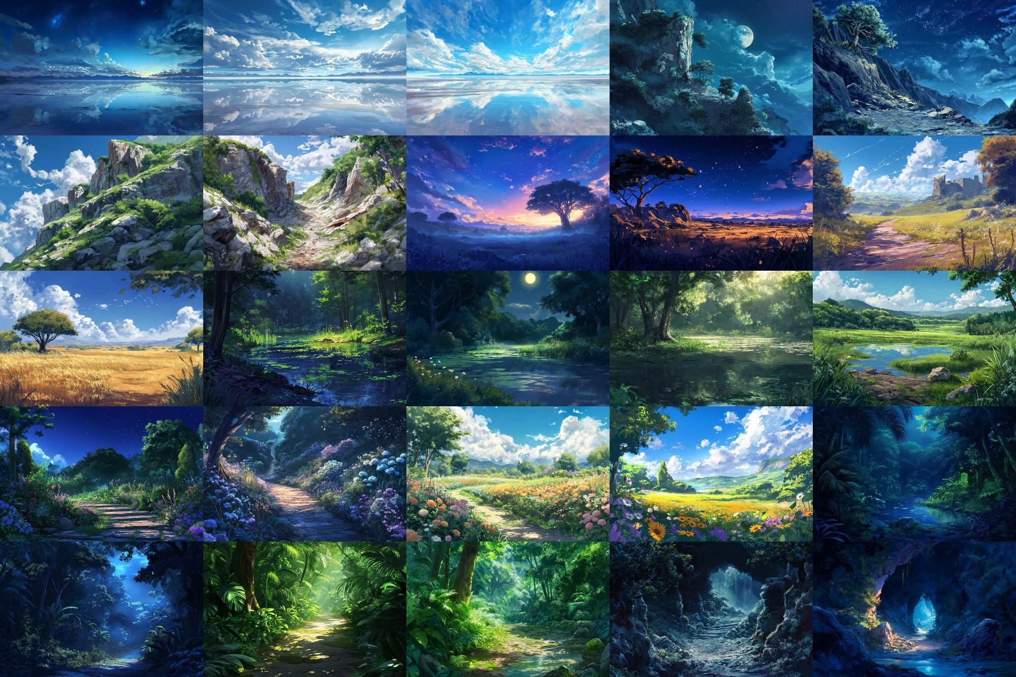 【絵画的な自然系の背景】著作権フリーの高解像度画像（100枚） サンプル3ページ目