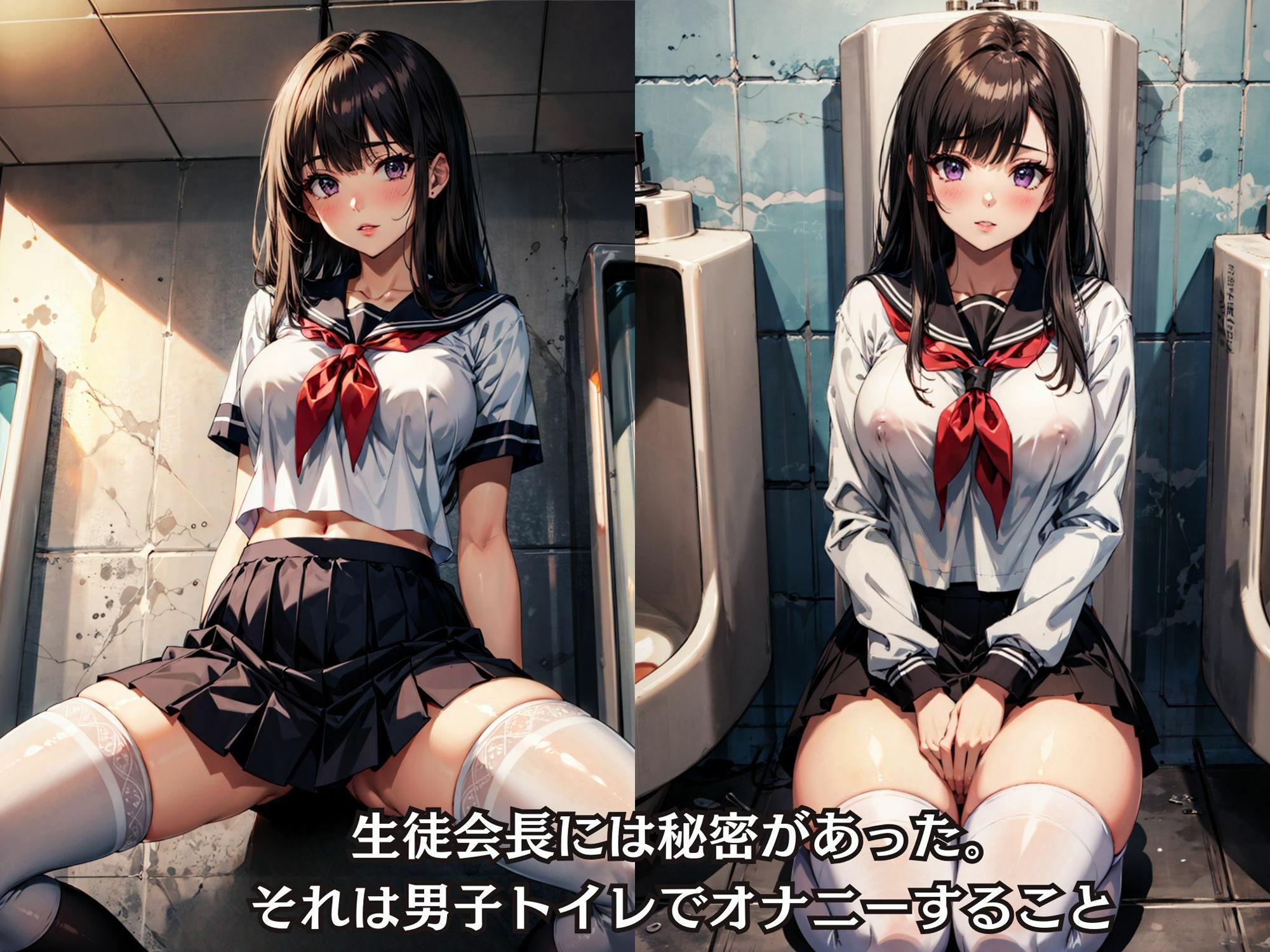 生徒会長は男子トイレで公衆肉便器になる変態だった サンプル2ページ目