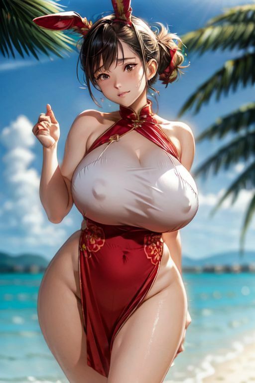 爆乳AIセクシーチャイナドレス1 サンプル9ページ目