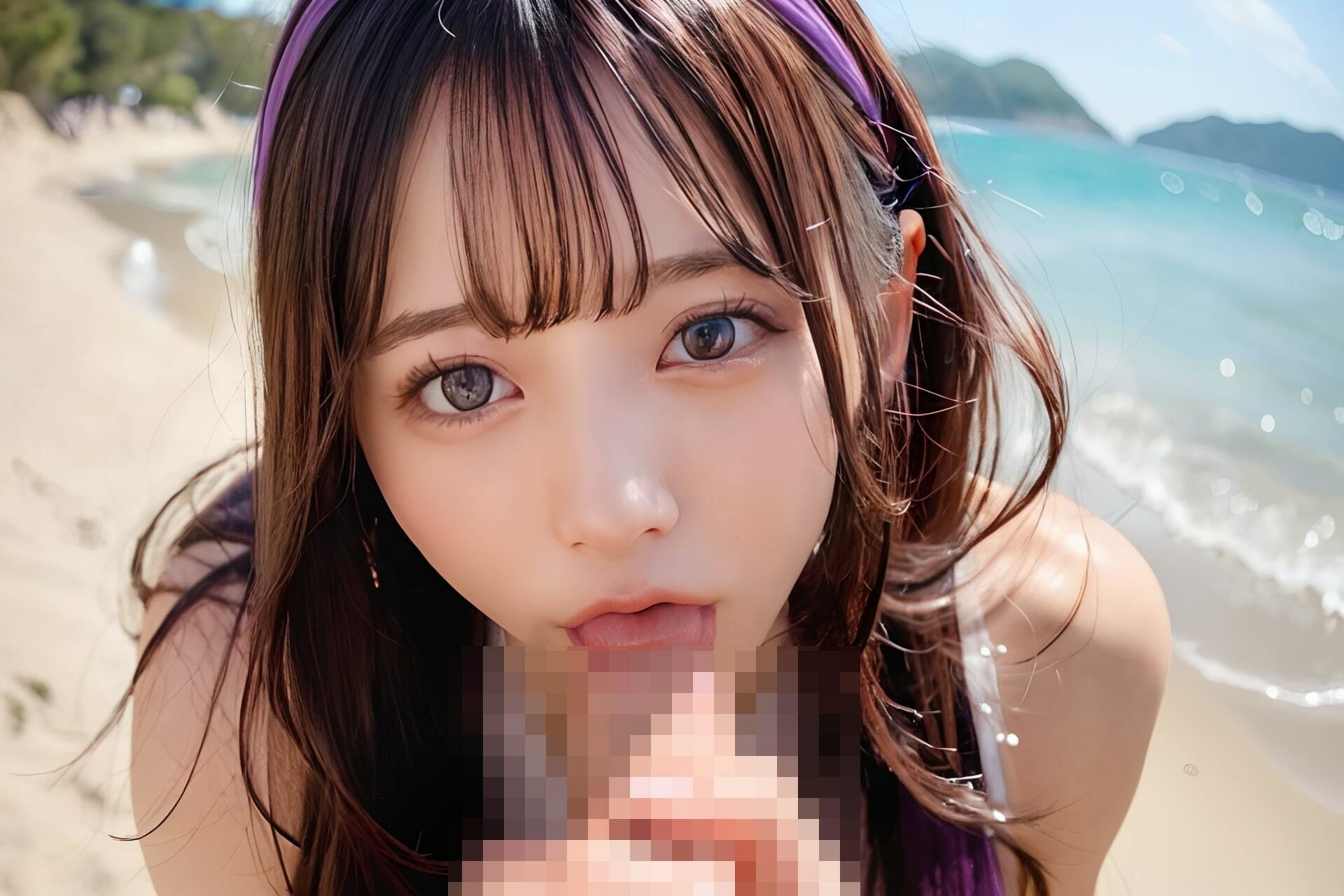 【大人気作品集】海で彼女に抜かれまくり？大量射精集Vol.1 サンプル4ページ目