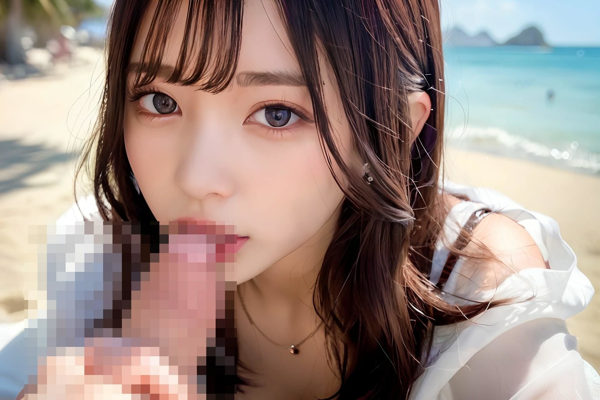 【大人気作品集】海で彼女に抜かれまくり？大量射精集Vol.1 サンプル6ページ目
