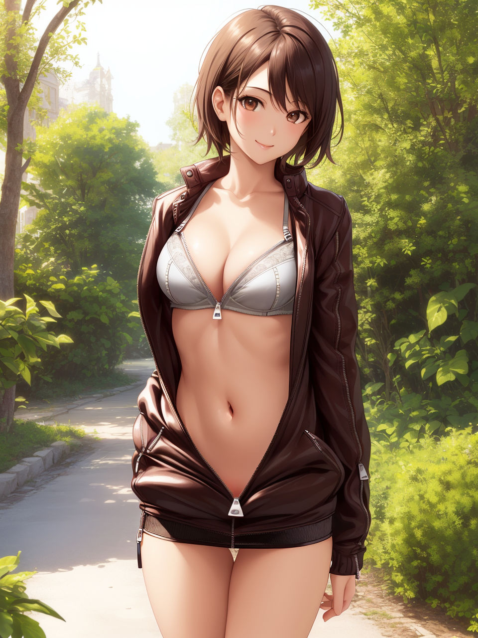 ジッパーをおろした美少女たち〜AIイラスト集〜 サンプル1ページ目