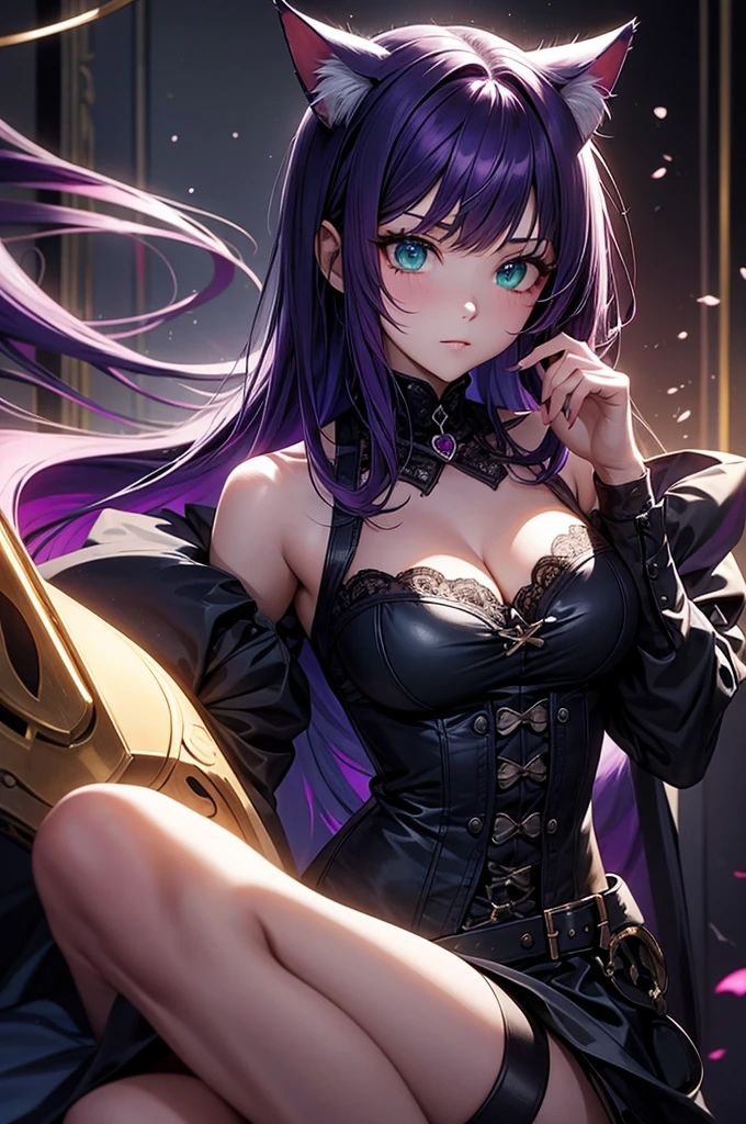 AIイラスト集 紫の妖艶なネコミミ美女 サンプル2ページ目