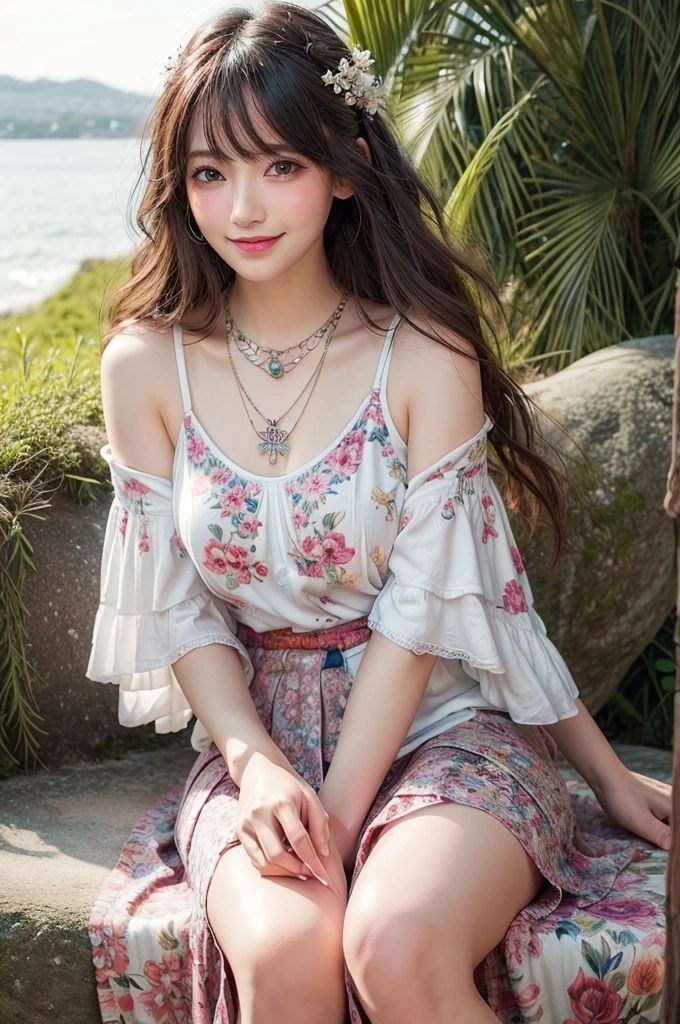 AI写真集 離島の花柄美女に誘われて サンプル1ページ目