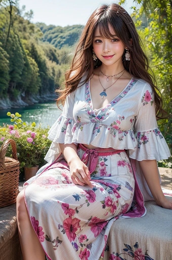 AI写真集 離島の花柄美女に誘われて サンプル2ページ目