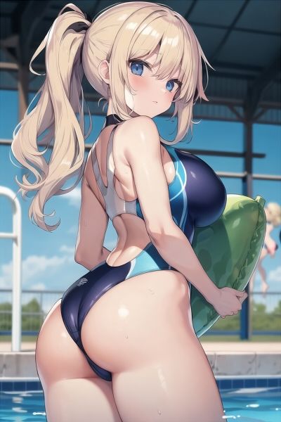 金髪巨乳の競泳水着の美女たち サンプル3ページ目