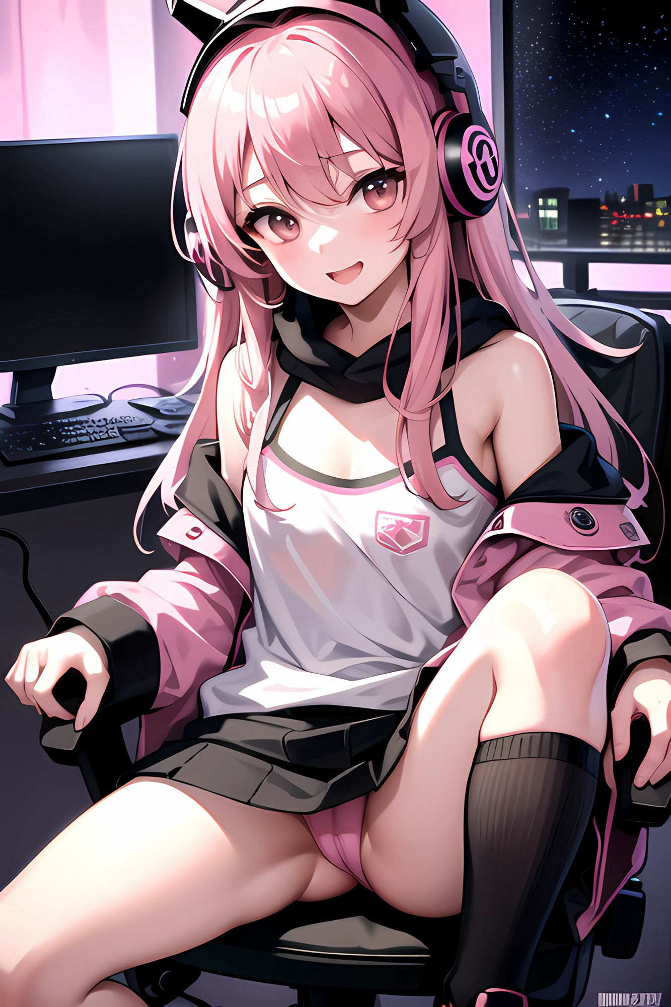 【ピンク髪ゲーマー女子校生】緊縛拘束され強●高圧中出し サンプル1ページ目