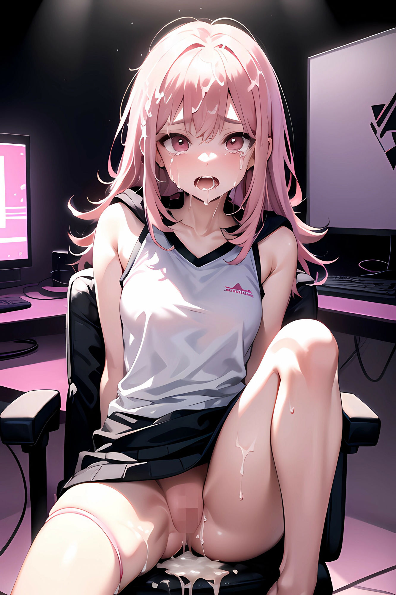 【ピンク髪ゲーマー女子校生】緊縛拘束され強●高圧中出し サンプル3ページ目