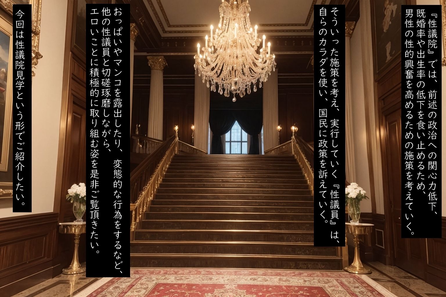 変態議員のドエロ性治活動〜淫乱議会見学〜 サンプル2ページ目