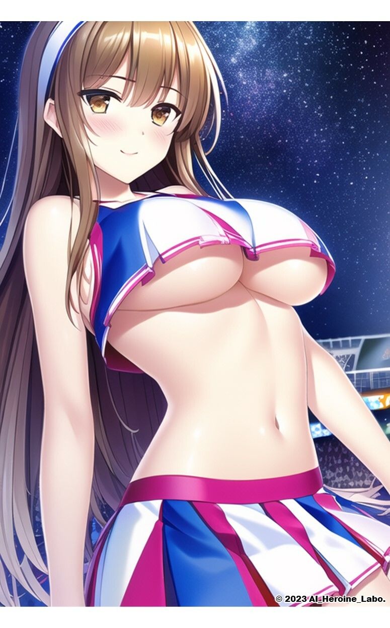 1つの呪文で生み出された100人のAI妄想美少女-3【夜のスタジアムの下乳チアガール編】 サンプル7ページ目