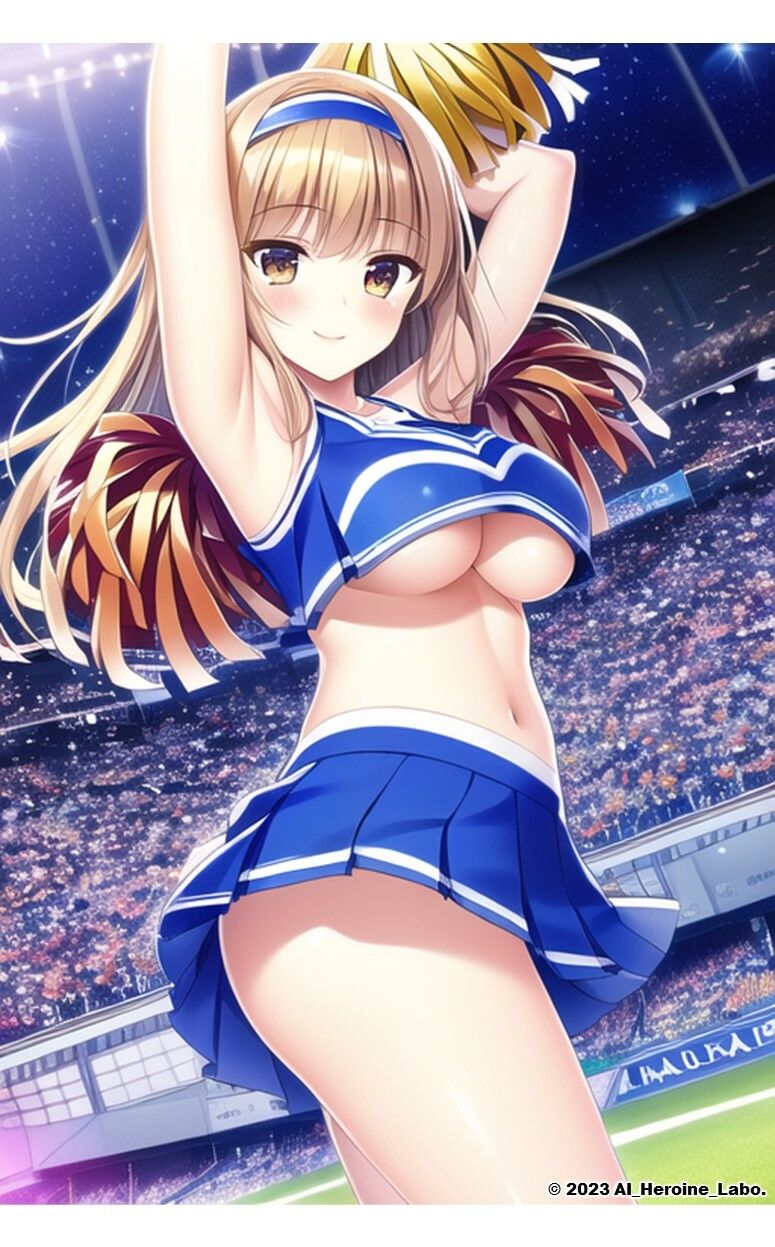 1つの呪文で生み出された100人のAI妄想美少女-3【夜のスタジアムの下乳チアガール編】 サンプル8ページ目