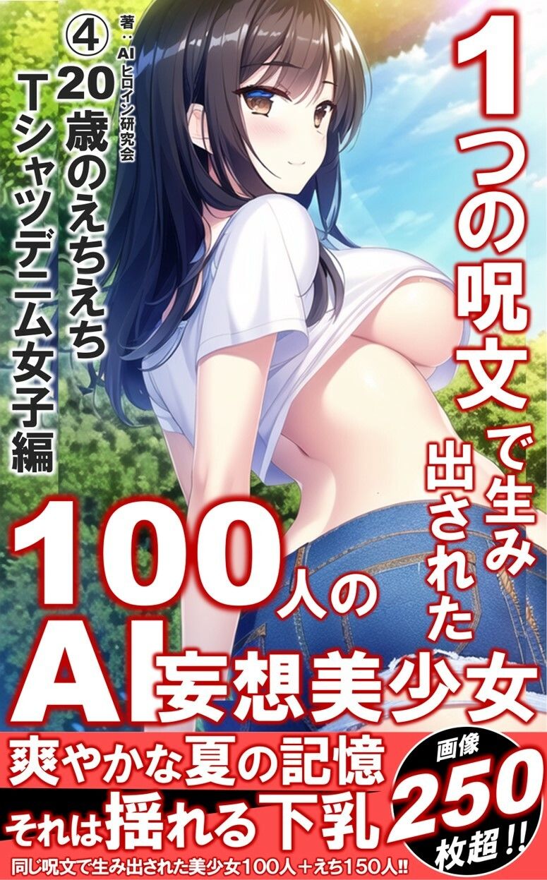 1つの呪文で生み出された100人のAI妄想美少女-4【夏の記憶…えちえちTシャツデニム女子編】 サンプル1ページ目