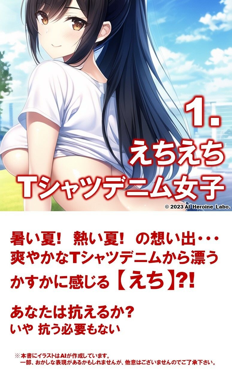 1つの呪文で生み出された100人のAI妄想美少女-4【夏の記憶…えちえちTシャツデニム女子編】 サンプル3ページ目
