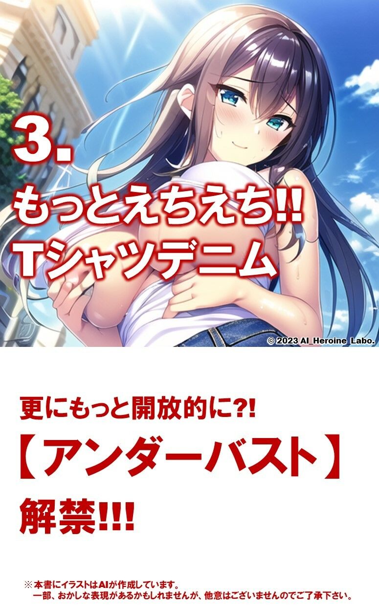 1つの呪文で生み出された100人のAI妄想美少女-4【夏の記憶…えちえちTシャツデニム女子編】 サンプル9ページ目