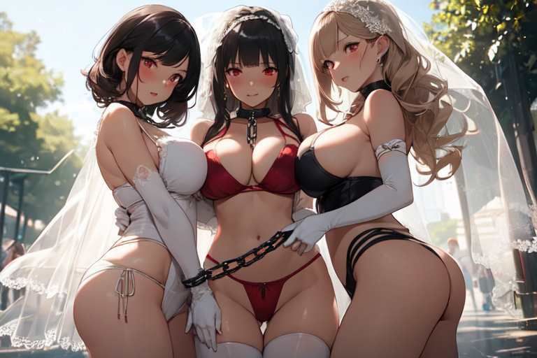 【微エロ】フェチコレVol.4 催●・洗脳されてウェディングビキニを着せられた人妻（ハーレム編） サンプル4ページ目