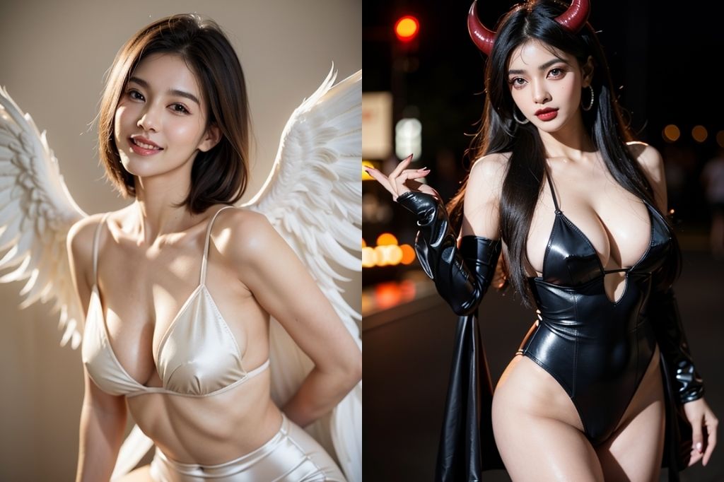 巨乳天使と巨乳悪魔vol1 サンプル2ページ目