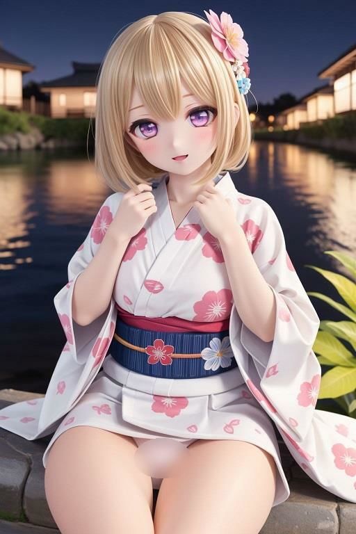 浴衣で座ってパンチラ2 サンプル2ページ目