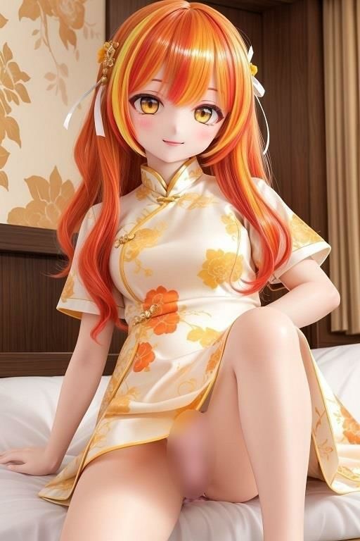 チャイナドレスで座ってパンチラ サンプル2ページ目