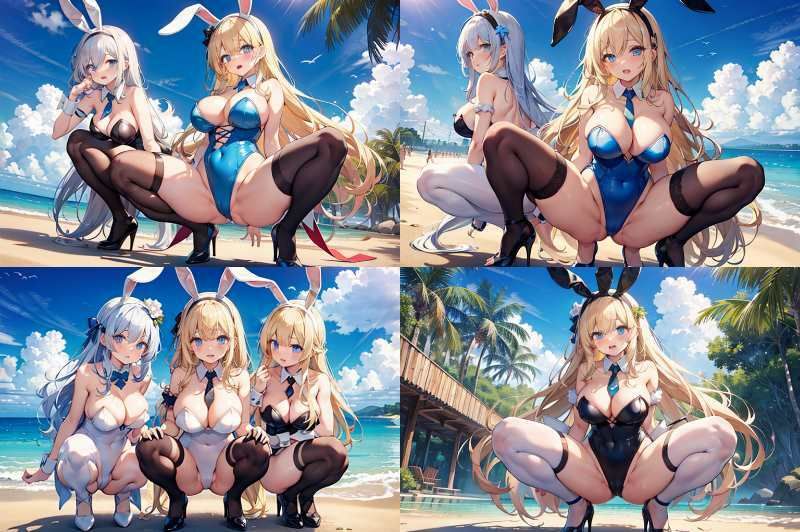 【微エロ】フェチコレVol.5 ビーチで開脚バニーガール（ジャンル別イラスト多数）【総枚数215枚】 サンプル4ページ目