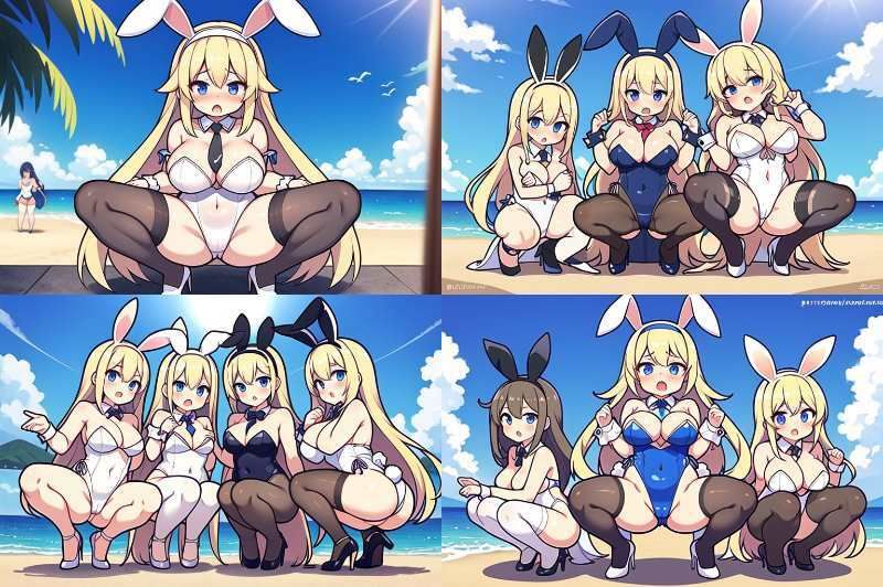 【微エロ】フェチコレVol.5 ビーチで開脚バニーガール（ジャンル別イラスト多数）【総枚数215枚】 サンプル8ページ目