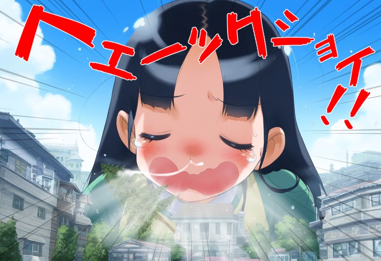 巨大娘くしゃみ集/ Giantess Sneeze collection サンプル2ページ目