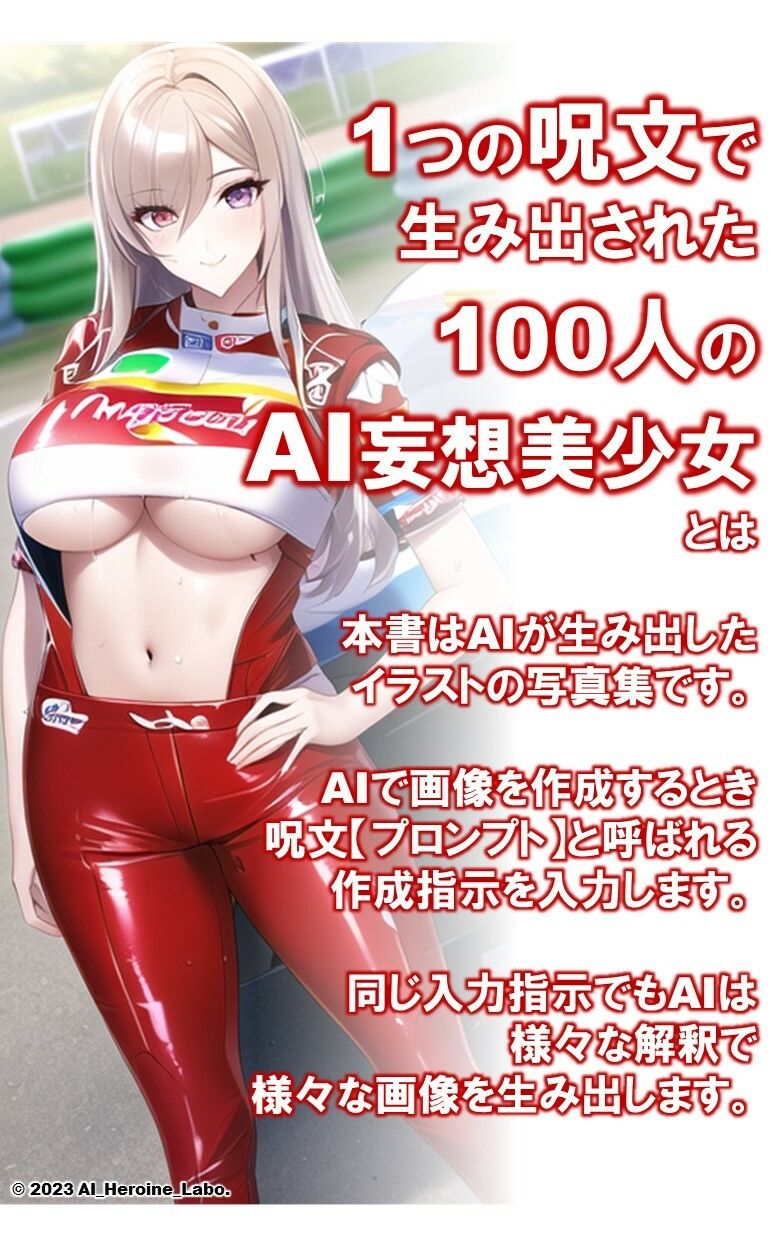 1つの呪文で生み出された100人のAI妄想美少女-6【下乳でアピールするレースクイーン女子編】 サンプル2ページ目