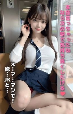 電車で誘惑してくる痴女女子校生 サンプル1ページ目