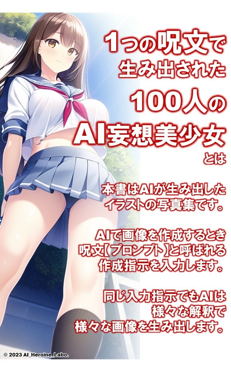 1つの呪文で生み出された100人のAI妄想美少女-7【へそ出しJKセーラー女子編】 サンプル2ページ目