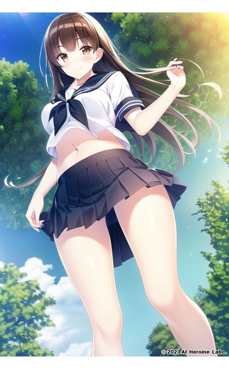 1つの呪文で生み出された100人のAI妄想美少女-7【へそ出しJKセーラー女子編】 サンプル7ページ目