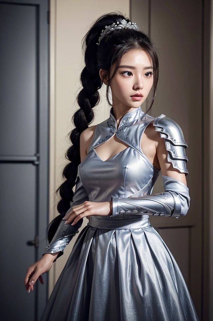 AI写真集 銀の輝き 三つ編み美女の煌めく瞬間 サンプル3ページ目