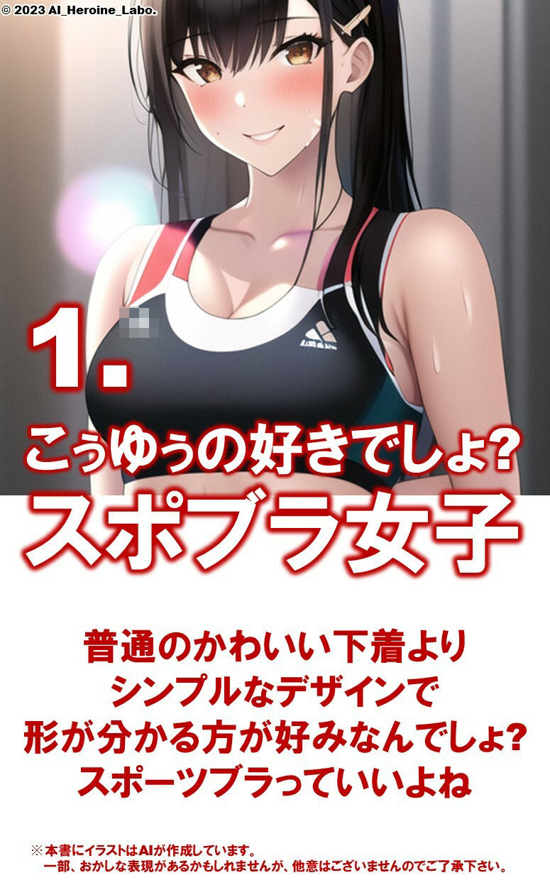 1つの呪文で生み出された100人のAI妄想美少女-10【さわやかえち？スポーツブラ女子編】 サンプル3ページ目