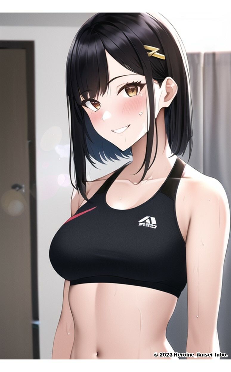 1つの呪文で生み出された100人のAI妄想美少女-10【さわやかえち？スポーツブラ女子編】 サンプル4ページ目