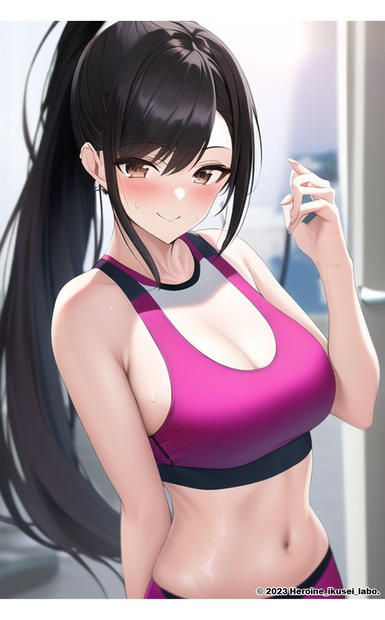 1つの呪文で生み出された100人のAI妄想美少女-10【さわやかえち？スポーツブラ女子編】 サンプル6ページ目