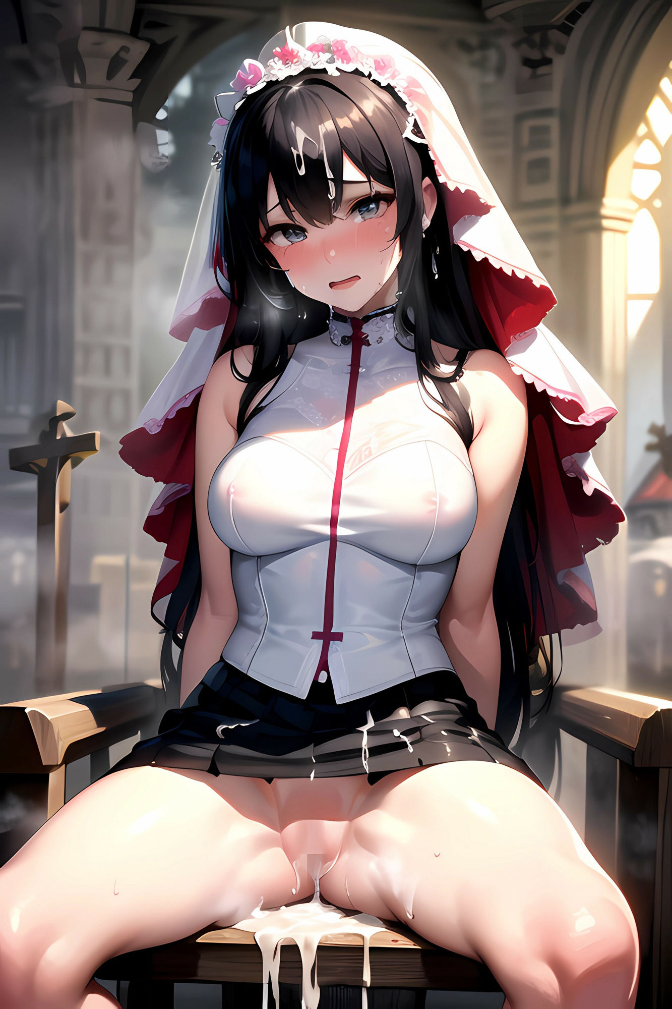 ウエディングドレス花嫁に神聖な教会で強●中出し射撃 サンプル2ページ目