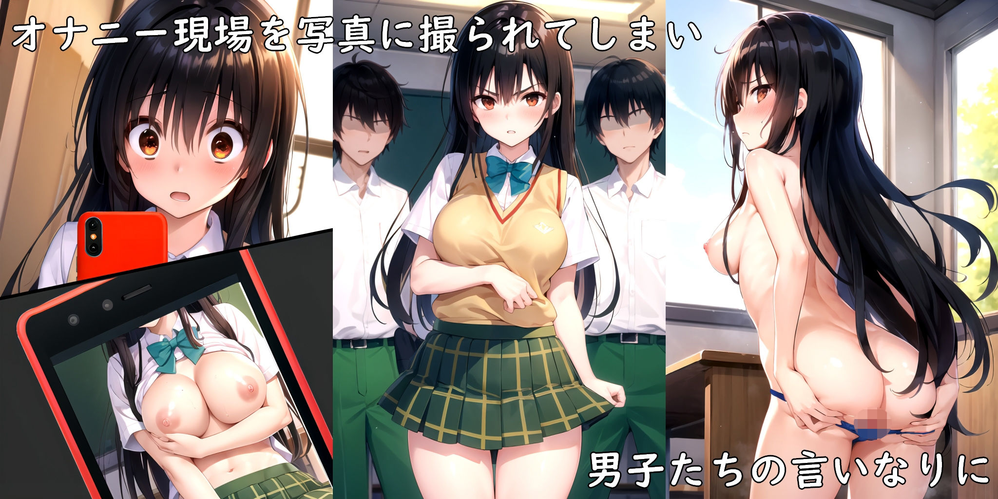 よくある話 〜弱みを握られた少女が男たちに犯●れる話〜 サンプル2ページ目
