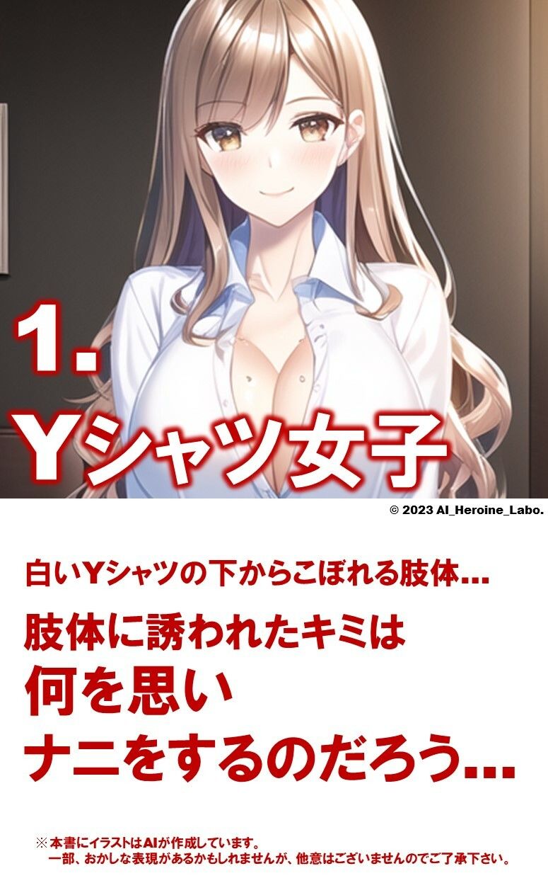 1つの呪文で生み出された100人のAI妄想美少女-11【何からナニまで脱いじゃう？！Yシャツ女子編】 サンプル3ページ目