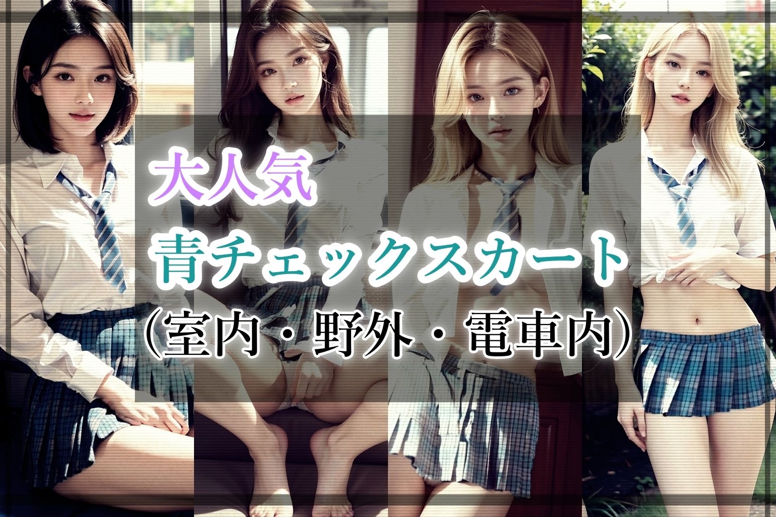 青チェックスカートのJKを透視撮影 サンプル1ページ目