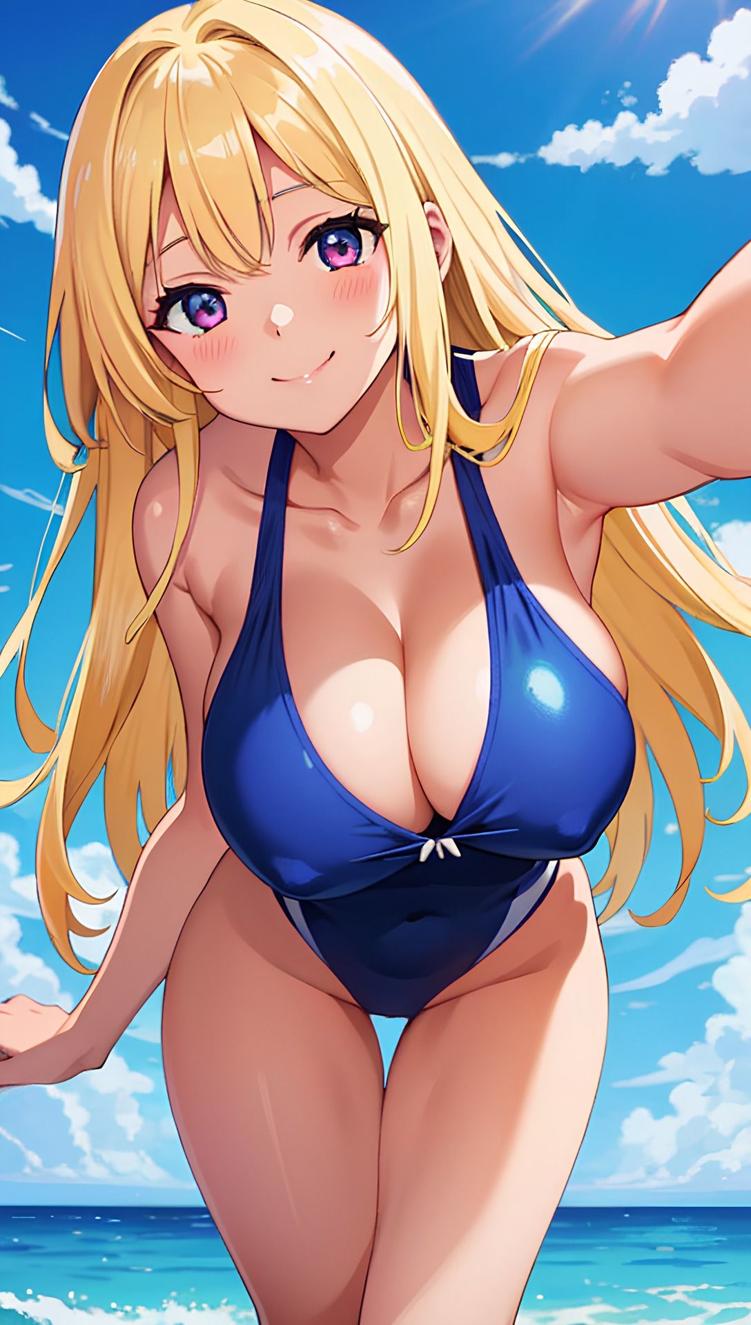 金髪巨乳とスクール水着 サンプル1ページ目
