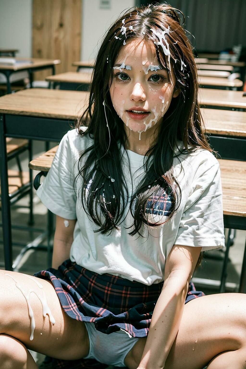 【クラスメートに教室で顔射】たくさん出ちゃった！ サンプル7ページ目